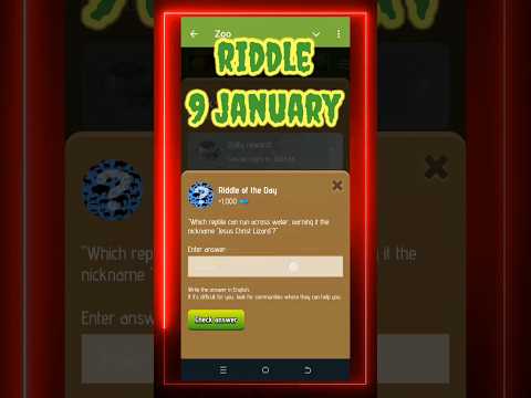 Riddle Of The Day Zoo 9 January | Zoo Riddle Of The Day 9 January | Riddle Of The Day Code Zoo