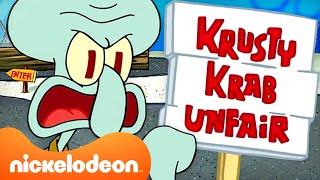 SpongeBob | Squidward Benci Pekerjaannya selama 60 Menit Berturut-Turut 😤  | Nickelodeon Bahasa