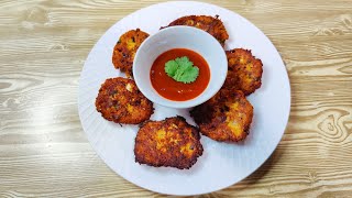 Evening Tea Snack Cabbage Patties | How to Make Cabbage Fritters Recipe #cabbage #fritters #shorts