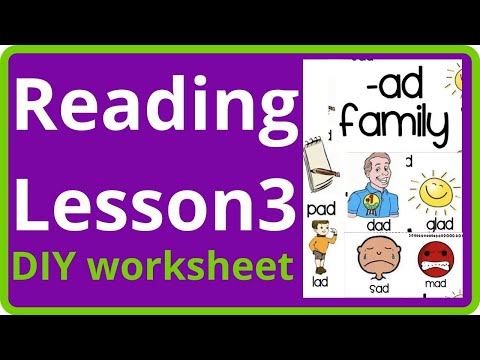 "AD" word family |  Rhyming words | CVC words | DIY worksheet / Activity sheet Happy Fathers day DAD