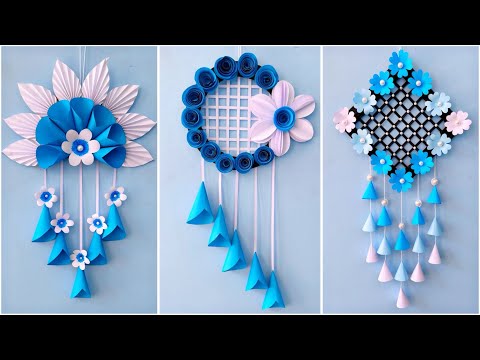 3 Quick Easy Paper Wall Hanging Ideas / HeartFlower Wall decor / Cardboard Reuse / Room Decor DIY