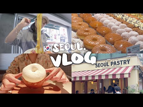 🇰🇷VLOG#42｜一个人逛吃弘大延南｜起酥甜甜圈🍩｜神奇的自助结账咖啡厅☕️｜独自旅行｜Seoul VLOG 2023