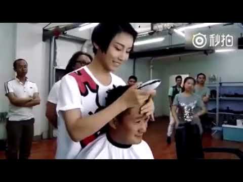 Lol, Wu Jing Wife help him cut hair