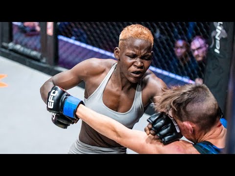 UGANDA'S MMA CHAMPION REBECCA AMONGI KOs SOUTH AFRICA'S KUIKSTRA