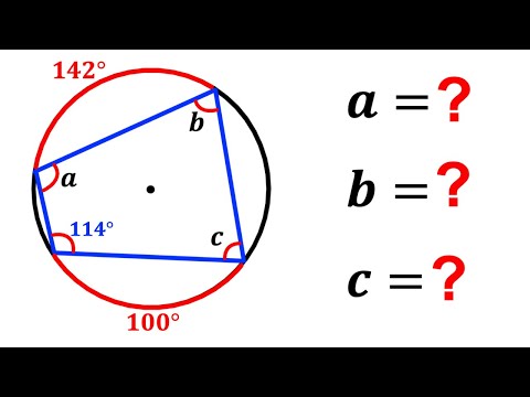 Can you calculate the angles a, b, and c? | (Circle) | #math #maths | #geometry