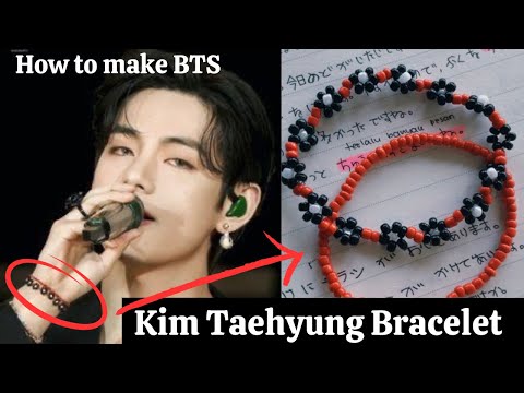 BTS “V” bracelet 💜 / how to make Kim Taehyung Bracelet / let’s make bts bracelet / bts diy