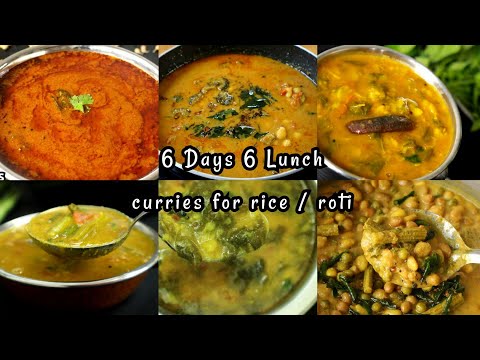 6 EASY & TASTY CURRIES 😋 👌 || Daily Curry / kulambu varieties at home || Lunch box ideas #curry