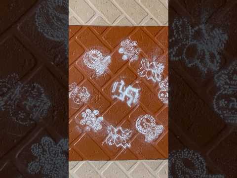 Kolam stencil design #easy #sumple #handmade # viral