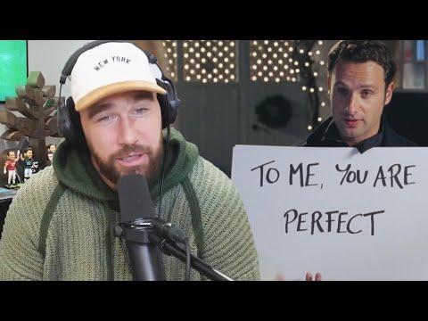 Love Actually: Travis Kelce JOKES About Cue Card Scene