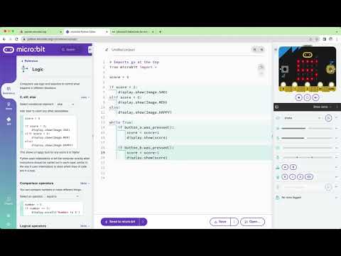 Microbit Python Editor - First Steps