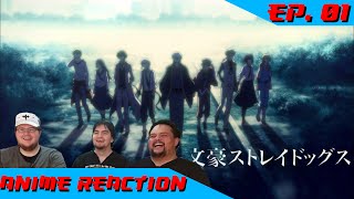 FUNNIER THAN WE WERE EXPECTING | Anime Reaction: Bungo Stray Dogs Ep. 01