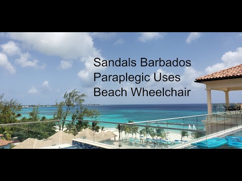 Sandals Barbados - Paraplegic Uses Beach Chair