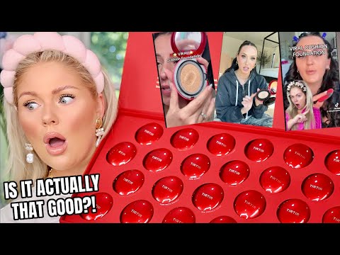 Is this Actually the *BEST* Foundation?! 😱 VIRAL TIRTIR Cushion Foundation Review & 12 hr Wear Test!