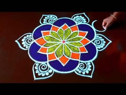 kaarthigai madam special Rangoli ||padi kolam designs|| simple rangoli ||3*2 dots vilakku kolam