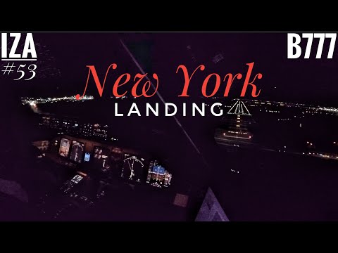 B777 NIGHT LANDING & TAXI New York JFK | Cockpit View | ATC & Crew Communications @InZeAir84