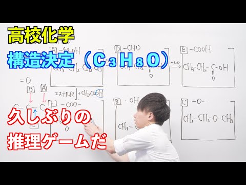 【高校化学】酸素を含む有機化合物⑭ 〜構造決定（C３H８O）〜