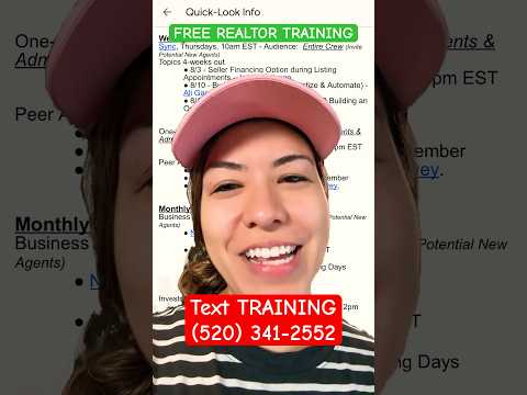 Text TRAINING (520) 341-2552 for free real estate agent training. #realestateagents #realtortraining