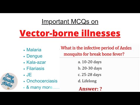 Vector-borne diseases questions with answers।। Malaria, Dengue, Kala-azar, JE....