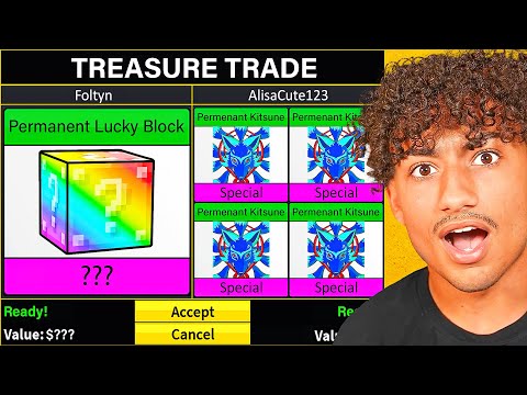 Trading PERMANENT LUCKY BLOCKS For 24 Hours.. (Blox Fruits)