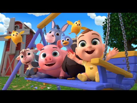 Animals(Goat, Turkey, Donkey) Play on the Swing | Lalafun Nursery Rhymes & Kids Songs