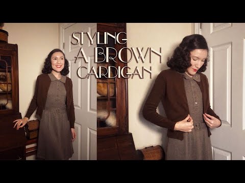 How to Style A Brown Cardigan |1940s | 6 Outfits | Carolina Pinglo