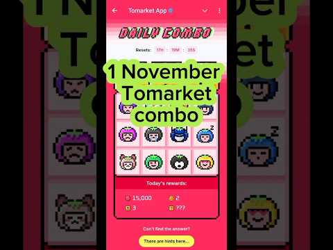 Daily Combo Tomarket 1November#combo #tomarket #tomato #1november2024 #earningapp #earning #airdrop