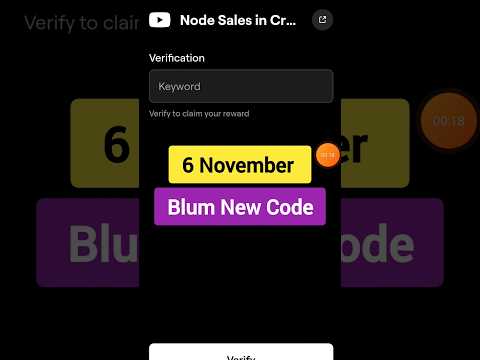 6 November - Node Sales in Crypto | Blum New Video Code Today |  New Task Code