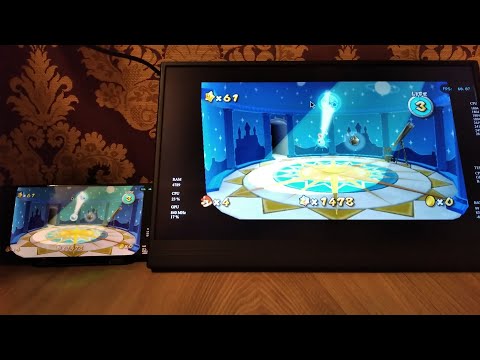 Super Mario Galaxy Test Dualshock PS4 controller Dolphin Android Portable Screen Xiaomi11TPro SD888