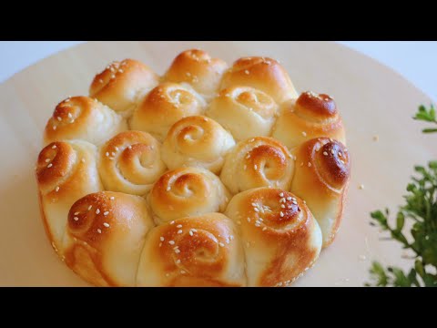 Sesame Honey Bread roll 蜂蜜脆底小面包，隔夜发面软如棉花