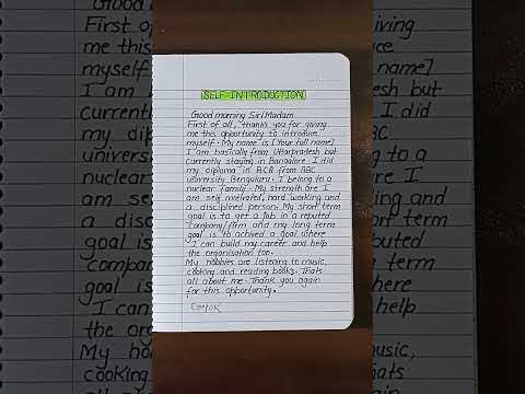 Self introduction ||Beautiful handwriting || #self_introduction #introduction #beautifulhandwriting