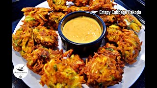 Crispy Cabbage Pakoda Recipe | Cabbage Fritters | Cabbage Bhajiya | Snacks Recipe | Roshni's Kitchen