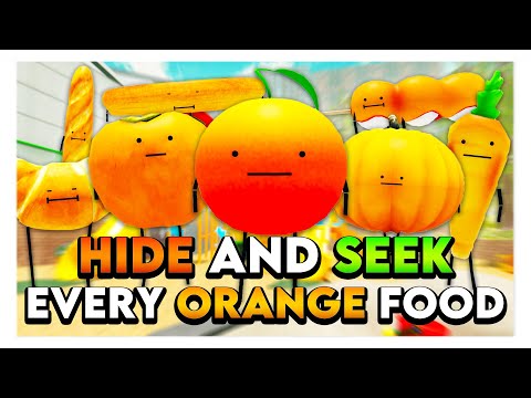 Roblox SECRET STAYCATION HIDE & SEEK WITH EVERY ORANGE FOOD! 🍊