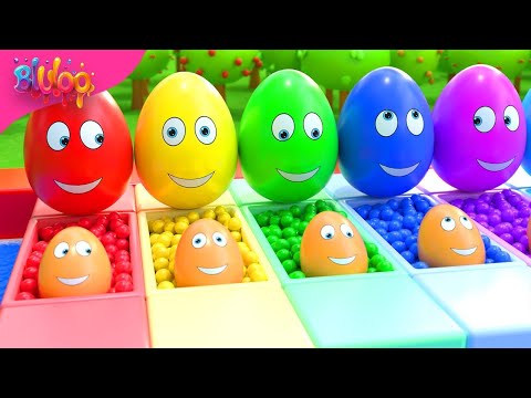 Surprise Eggs Kids Song | Colorful Eggs | BluLoo Nursery Rhymes & Kids Songs