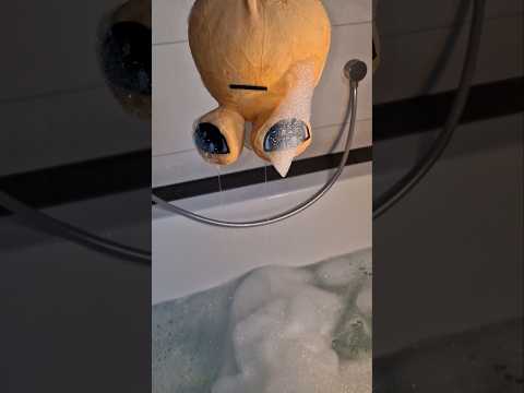 Pou takes a bath 😂💩 #pou #plushie #plushtoys