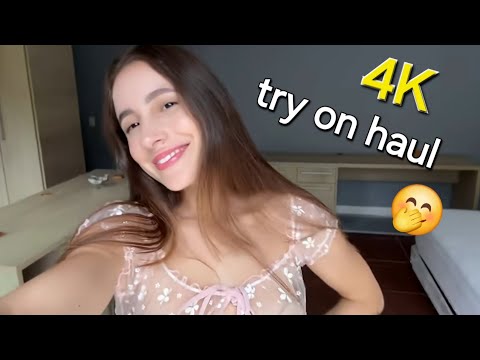 [4K] TRANSPARENT Amazon bodysuit Top TRY ON Haul with MIRROR VIEW | Transparent Clothes rivew