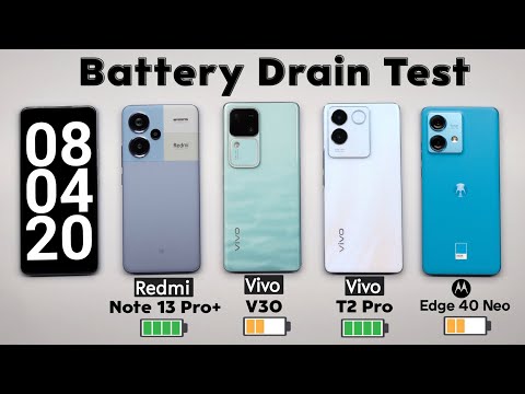 Vivo V30 vs Redmi Note 13 Pro Plus vs Vivo T2 Pro vs Moto Edge 40 Neo - Battery Drain