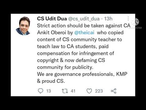 CS Udit dua reply to CA Ankit Oberoi ... comment on CS profession. #cs  cs controversy