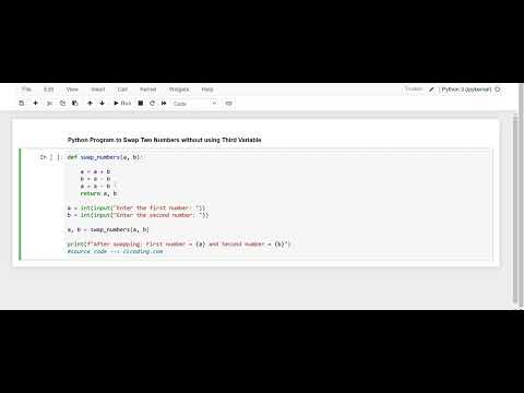 Day 46: Python Program to Swap Two Numbers  Without Using The  Third Variable