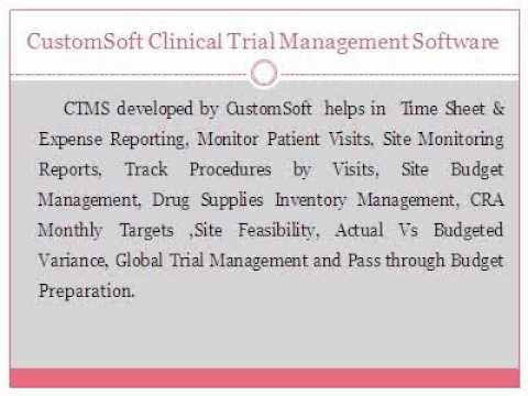 Clinical Trial Management Software by CustomSoft