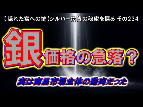 銀価格の急落？実は商品市場全体の動向だった（【隠れた富への鍵】シルバー投資の秘密を探る その234）