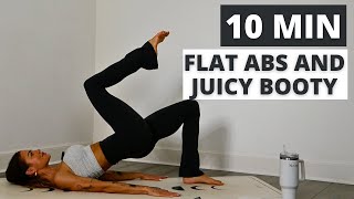 10 Min Flat Abs & Juicy Booty Pilates Workout At Home