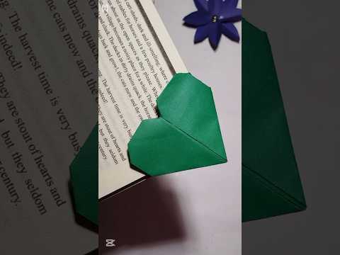 How to make a Book Mark heart 💚#papercraft #heartshapebookmark #diy #youtubeshorts #viral #trending