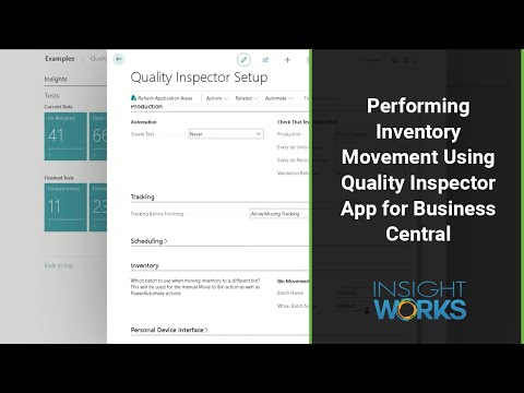 Performing Inventory Movement Using Quality Inspector App for Business Central