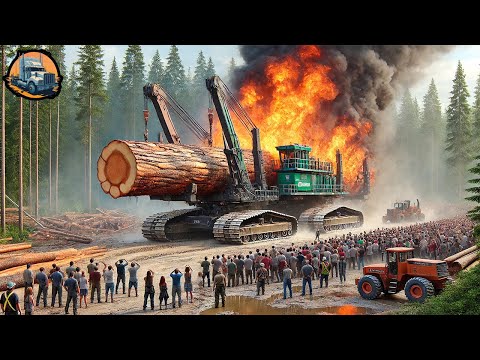 Extreme Dangerous Fastest Big Chainsaw Cutting Tree Machines - Idiots Driving Heavy Machinery #44