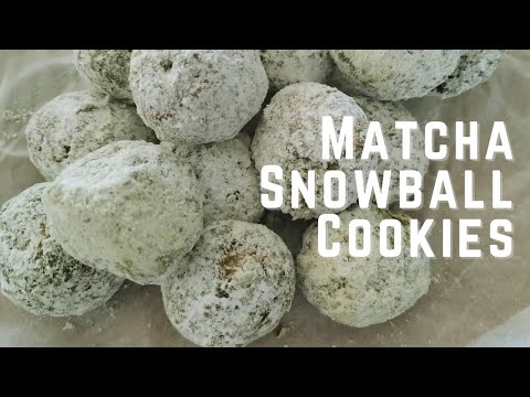 How to make super easy tasty matcha snowball cookies | 抹茶スノーボールの作り方