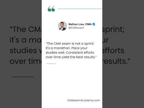 The CMA exam is not a sprint; it's a marathon. Pace your studies well. Consistent efforts over...