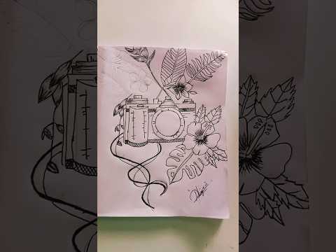 drawing camera 📷 and 🌺#draw #trendingshorts #🌺