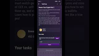 tapswap secure your crypto part 2 code #tapswap #tap2earn #secretcode #tapping #airdrop