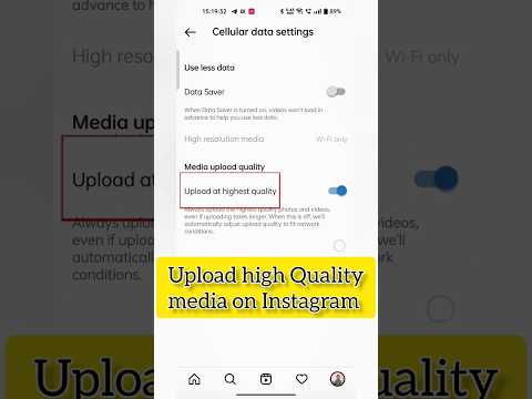 How to upload high quality Post on Instagram || Upload reels at high quality #instagram  #upload