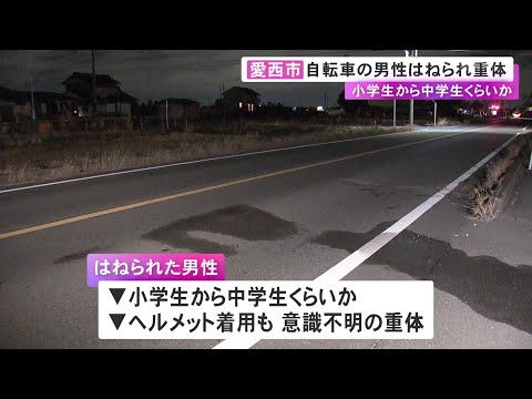 小学生から中学生くらいか…自転車に乗っていた男性が車にはねられ意識不明の重体 運転手の62歳男を現行犯逮捕